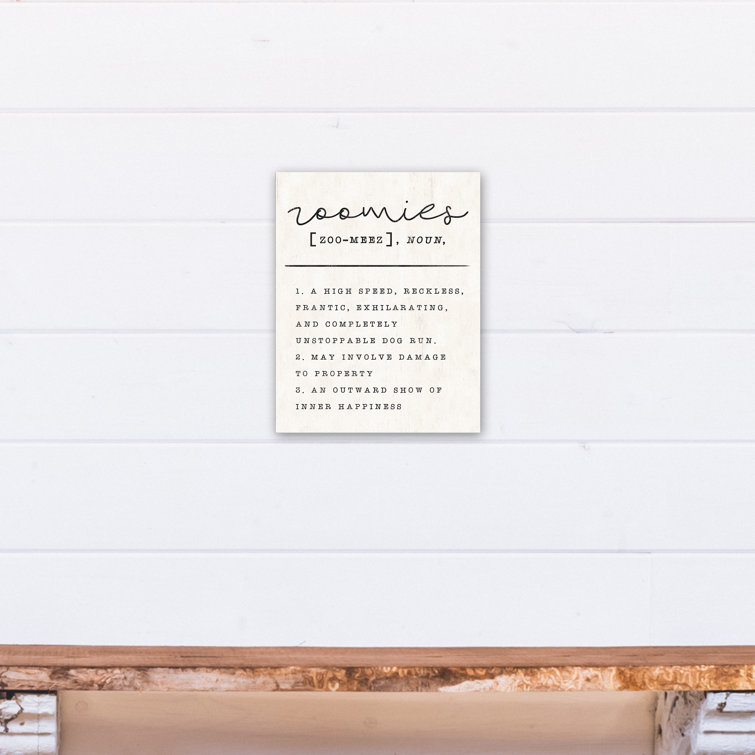 Trinx Zoomies Definition Wrapped Canvas Textual Art Wayfair